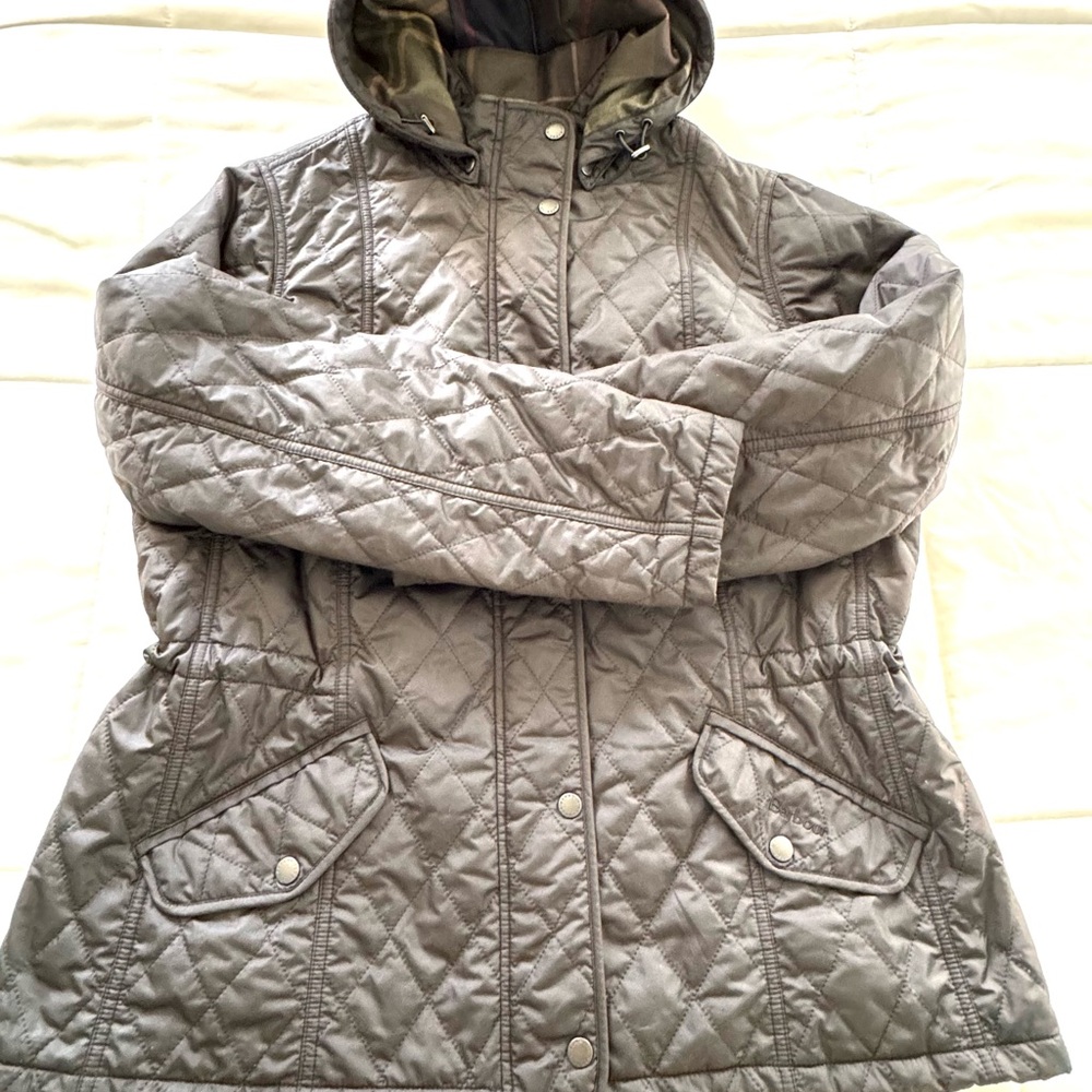 Barbour Women's Millfire Quilted Utility Jacket-Black with Detachable Hood US 14 - Picture 3 of 16